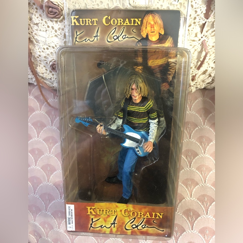 *RARE* Kurt Cobain Action Figure with Blue Guitar